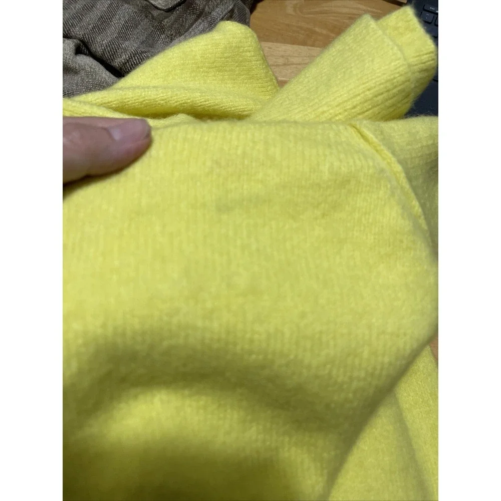 Free People Womens Sweater Medium Yellow Wool Blend Oversized Cozy Knit Tunic‎